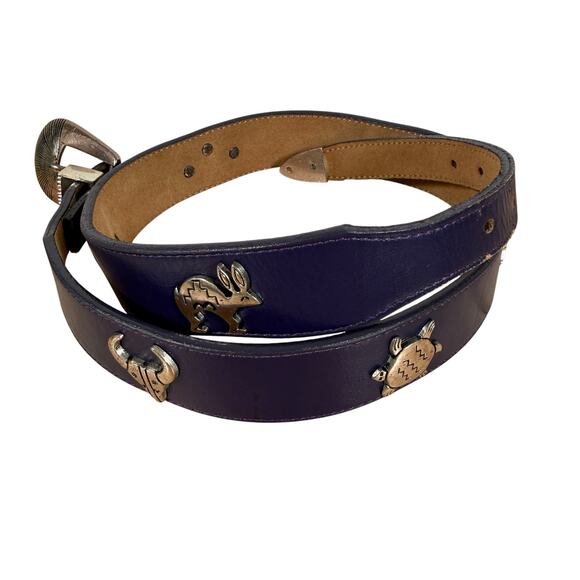 Silver Creek Leegin Purple Leather Western Belt Southwest Concho 30 main image 10